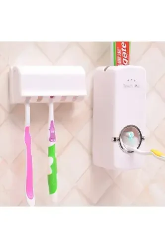 Toothpaste Squeezer and 5-Piece Toothbrush Holder with Paste Squeezer - TURANHOME (1)