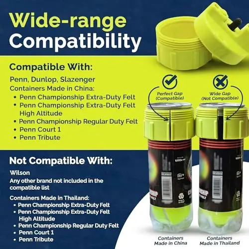 BALL RESCUER: Tennis Ball Pressurizer – Converts Compatible Tennis Ball Container into a 30 psi Ball Pressurizer & Extends Ball Life (Pump & Container not Included in Standard and Standard Plus) - 3
