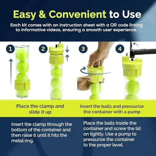BALL RESCUER: Tennis Ball Pressurizer – Converts Compatible Tennis Ball Container into a 30 psi Ball Pressurizer & Extends Ball Life (Pump & Container not Included in Standard and Standard Plus) - 5