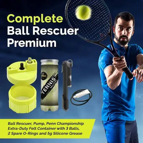 BALL RESCUER: Tennis Ball Pressurizer – Converts Compatible Tennis Ball Container into a 30 psi Ball Pressurizer & Extends Ball Life (Pump & Container not Included in Standard and Standard Plus) - 6