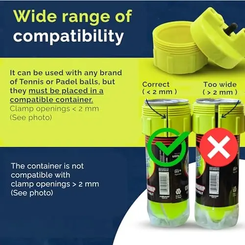 TO'P QUTQARUVCHISI: Tennis to'pi bosimi oshirgich – Mos keladigan tennis to'pi konteynerini 30 psi bosimli to'p bosimi oshirgichga aylantiradi va to'p xizmat muddatini uzaytiradi (Nasos va konteyner Standart va Standart Plusga kiritilmagan) - 6