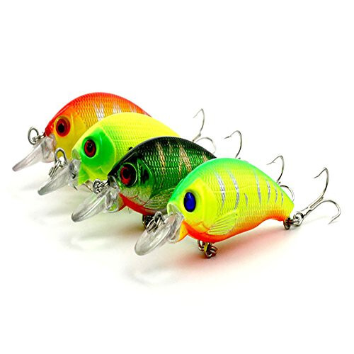 Topconcpt 275-Piece Fishing Lure Kit - Frogs, Spoons, Grasshoppers - for Bass, Trout, Salmon - 4