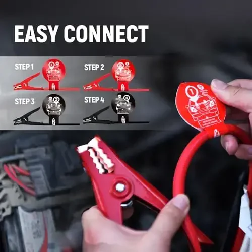 TOPDC 4 Gauge 16 Feet Avtomobil, SUV va yuk mashinalari akkumulyatori uchun o‘tkazgich kabellari, O‘lik yoki zaif akkumulyatorlarni ishga tushirish uchun og‘ir yuk avtomobil kuchaytirgich kabellari, sumka bilan (TD-P0416) - 5