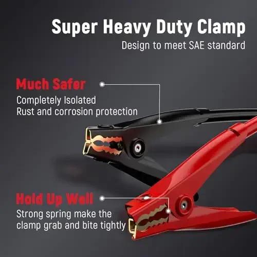 TOPDC 4 Gauge 16 Feet Jumper Cables for Car, SUV and Trucks Battery, Heavy Duty Automotive Booster Cables for Jump Starting Dead or Weak Batteries with Carry Bag, (TD-P0416) - 2