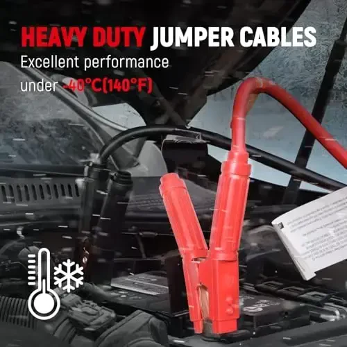 TOPDC Heavy Duty Jumper Cables 0 Gauge 20 Feet 1000Amp Booster Cables for Car Battery, 2/0 Gauge Cables for 12V & 24V Diesel Trucks,SUVs and Trucks, Protable Jumper Cables Kit with Case, Gloves - 4
