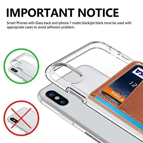 TopFunny Wallet Stick on Phone Case, Credit Card Holder for Back of Phone Cases Flip Leather Wallet Sleeve Pouch Compatible with iPhone, Samsung Galaxy Android Most Smartphones Brown - 4