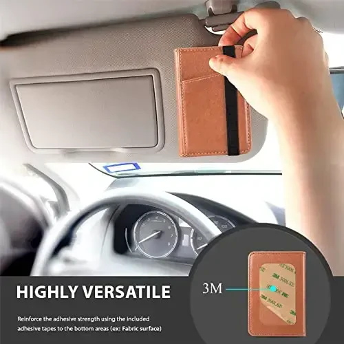 TopFunny Wallet Stick on Phone Case, Credit Card Holder for Back of Phone Cases Flip Leather Wallet Sleeve Pouch Compatible with iPhone, Samsung Galaxy Android Most Smartphones Brown - 6