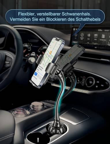 TOPGO Avtomobil uchun stakan ushlagichli telefon ushlagichi, [Takomillashtirilgan 3.0] Stakan ushlagichli telefon ushlagichi [Ultra mustahkam va silkitishsiz] iPhone 14 va boshqa smartfonlar uchun avtomobil telefon ushlagichlari (qora) - 8