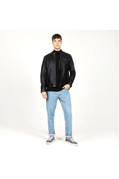 Topgun Black Men's Leather Jacket - DERICLUB (1)