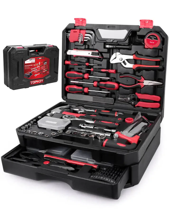 TOPHDY 325 Piece Home Tool Kit, Home Repair Tool Set, Toolbox Storage Case with Drawer, General Home/Auto Repair Tool kit - 1