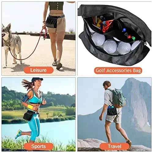 TOPJUM Tennis Ball Holder, Pickleball Holder Bag for Women, Men & Teens, Ball Pouch, Mesh Waist Hip Bag Carrier, Easy Holding 6-8 Pickle Balls or Tennis, Versatile Accessories & Gifts - 6