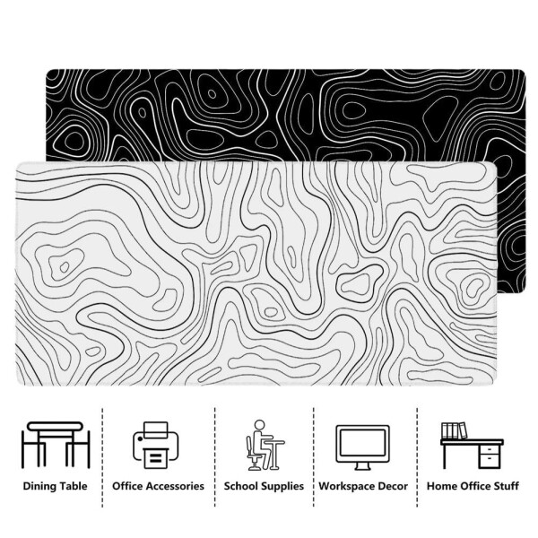 Topographic White Gaming Mouse Pad With Perfect Glide - 17