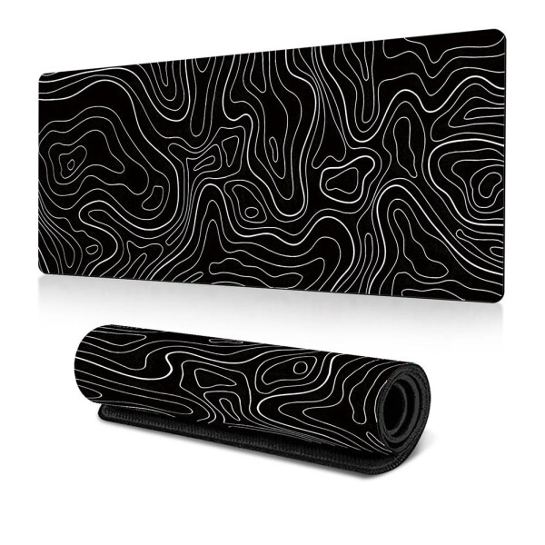 Topographic White Gaming Mouse Pad With Perfect Glide - 25