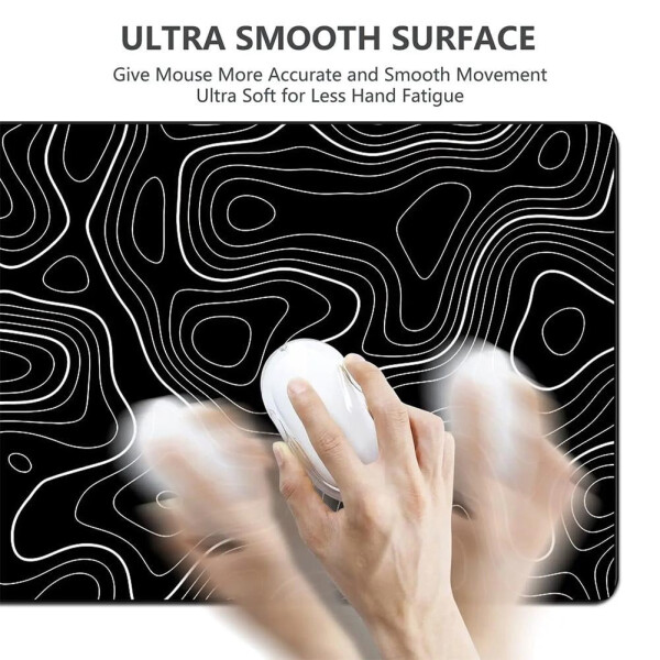 Topographic White Gaming Mouse Pad With Perfect Glide - 27