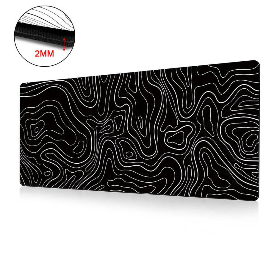 Topographic White Gaming Mouse Pad With Perfect Glide - 1