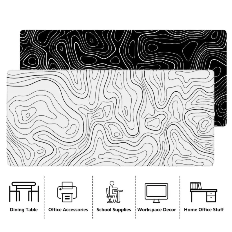 Topographic White Gaming Mouse Pad With Perfect Glide - 6