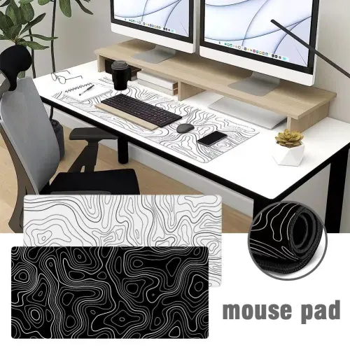 Topographic White Gaming Mouse Pad With Perfect Glide - 7