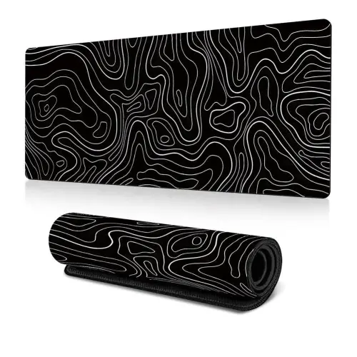 Topographic White Gaming Mouse Pad With Perfect Glide - 8