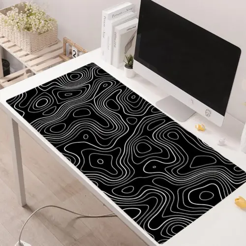 Topographic White Gaming Mouse Pad With Perfect Glide - 9