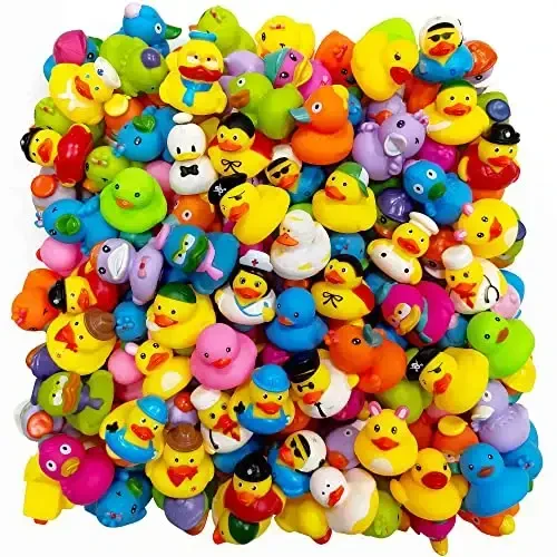 Arttyma Rubber Ducks in Bulk,Assortment Duckies for Jeep Ducking Floater Duck Bath Toys Party Favors (50-Pack) - 1