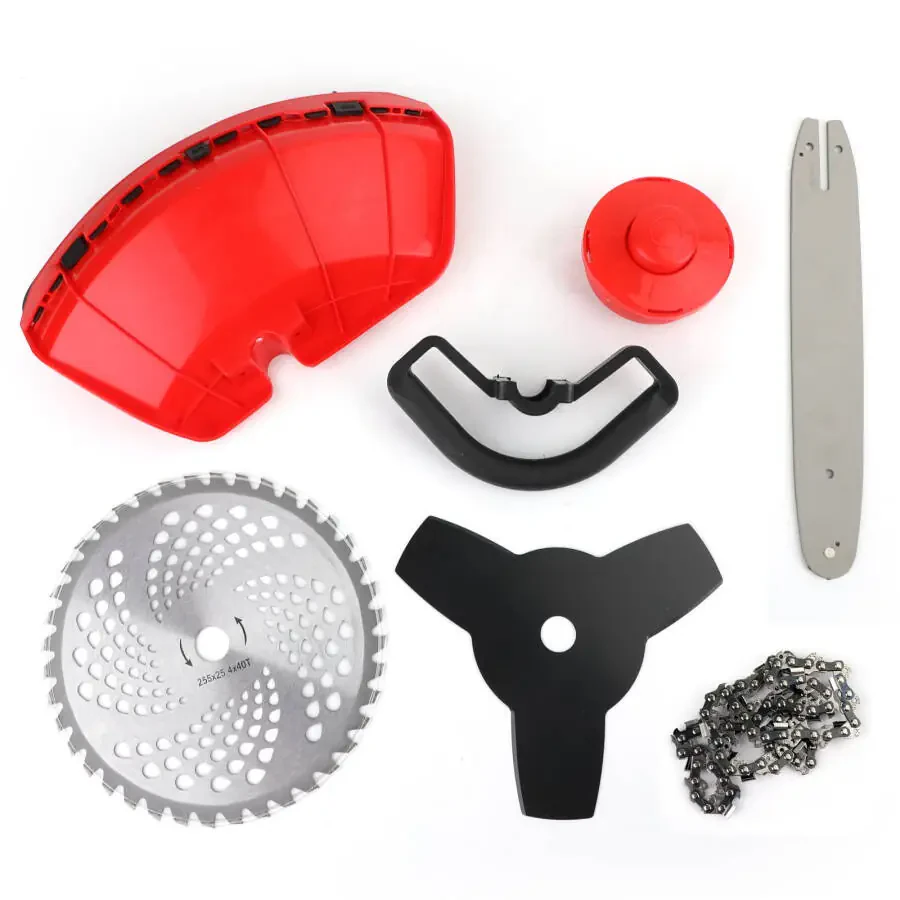 TOPTENG 52cc 2 Stroke 5 in 1 Gaz Dvigatelli Ko'p Bog'dorchilik Asbobi, To'siq va Arqon Kesgich, Cho'tka Kesgich, Qirrali, Ustun Arra Zanjirli Arra Budama Uzaytma Ustuni bilan, Hovilidagi Maysazorni Parvarishlash uchun Kesish Kombinatsiyasi Cho'tka Kesgich To'plami - 8