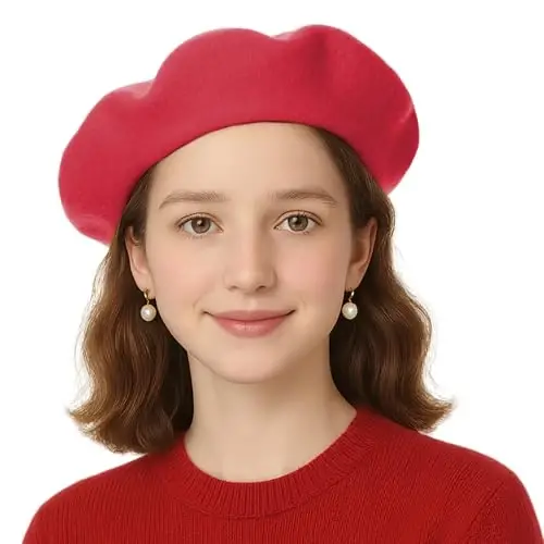 TopTie Wool Beret for Women 60% Wool French Style Artist Hat Solid Color Basque Beanie Cap - 7