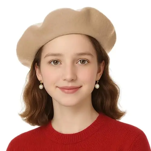 TopTie Wool Beret for Women 60% Wool French Style Artist Hat Solid Color Basque Beanie Cap - 7