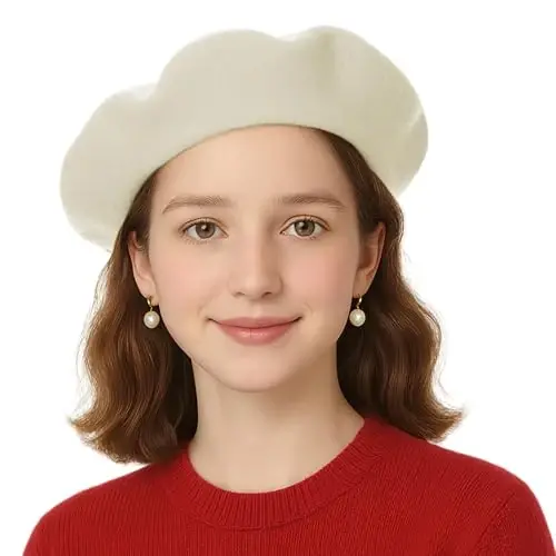 TopTie Wool Beret for Women 60% Wool French Style Artist Hat Solid Color Basque Beanie Cap - 7