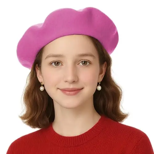 TopTie Wool Beret for Women 60% Wool French Style Artist Hat Solid Color Basque Beanie Cap - 7