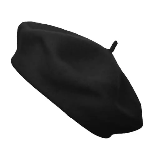 TopTie Wool Beret for Women 60% Wool French Style Artist Hat Solid Color Basque Beanie Cap - 1