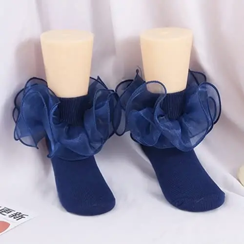 Toptim Newborn Baby-girls Socks and Bow Infant Toddler Ankle Socks - 4