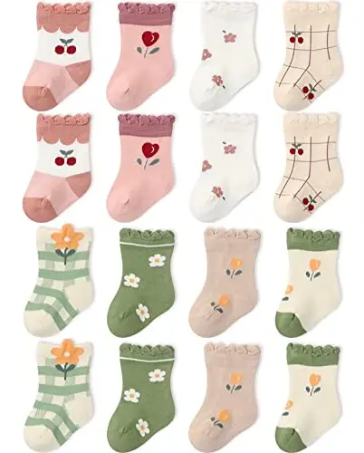 Toptim Newborn Baby-girls Socks and Bow Infant Toddler Ankle Socks 