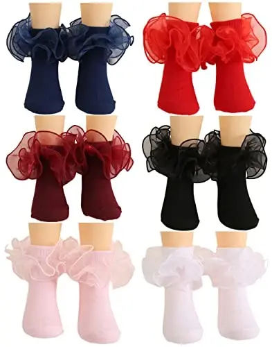 Toptim Newborn Baby-girls Socks and Bow Infant Toddler Ankle Socks - 1