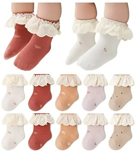 Toptim Newborn Baby-girls Socks and Bow Infant Toddler Ankle Socks 
