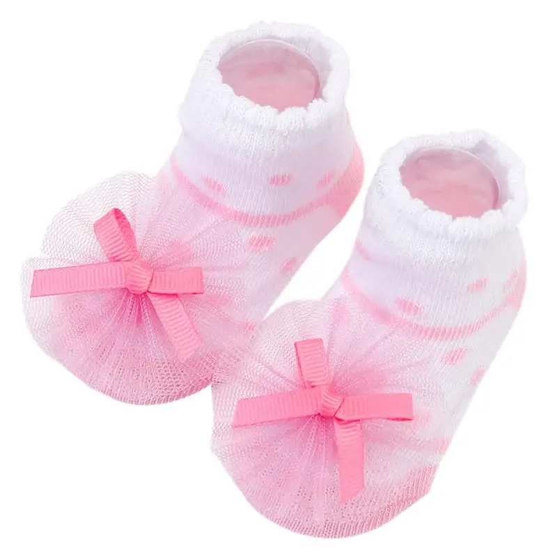 Toptim Newborn Baby-girls Socks and Bow Infant Toddler Ankle Socks - 6