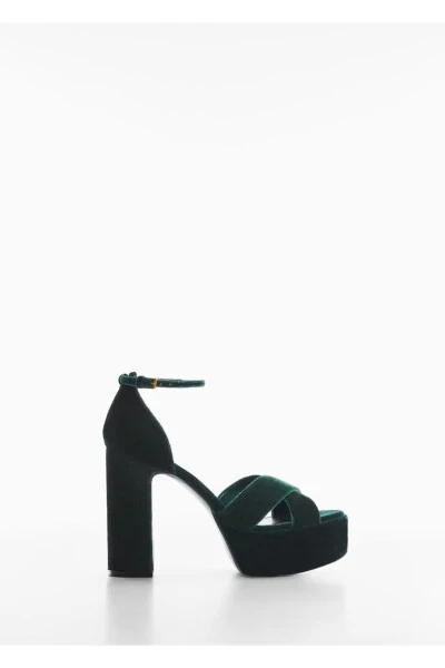 Topuklu Kadife Sandalet - MANGO (1)