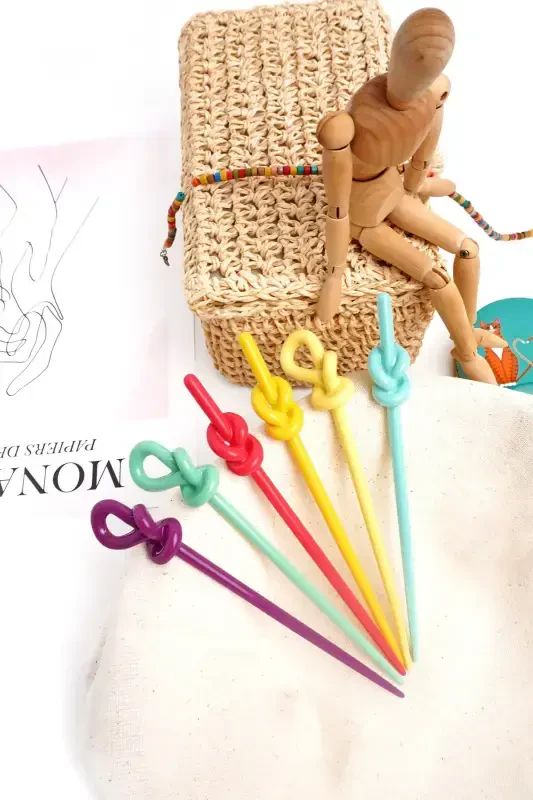 Topuz Tokasi Ayollar 6 Dona Ko'p Rangli Ayollar Topuz Chopi-Pushti - 3