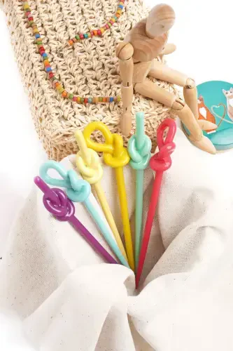 Topuz Tokasi Ayollar 6 Dona Ko'p Rangli Ayollar Topuz Chopi-Pushti - 4