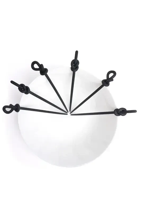 Topuz Tokası Kadın 6 Adet Siyah Kadın Topuz Çubuğu-Siyah - 2