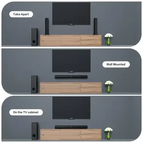 TOPVISION 4.1ch Soundbar with Subwoofer, 120w Separable Sound Bar for TV with 4 Drivers, USB/AUX/Coaxial/Optical/HDMI/Bluetooth Connect - 7