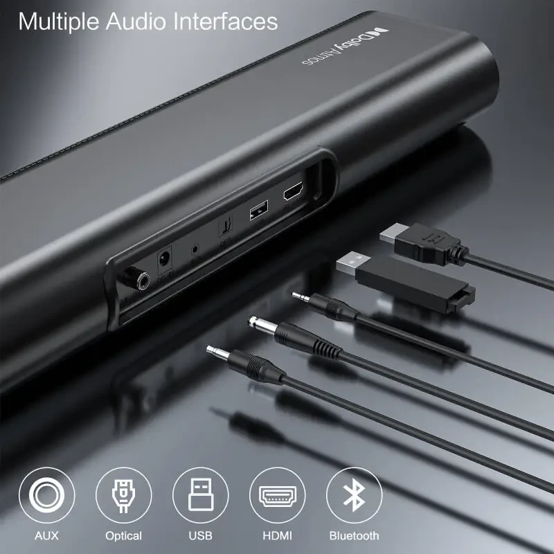 TOPVISION Sound Bar, Televizor uchun 2.1 ch Dolby Atmos Soundbar'lar, Bluetooth 5.3/HDMI/Aux/Opt/USB Ulanishli 150W 3D Ovoz Sistemasi Karnay - 3