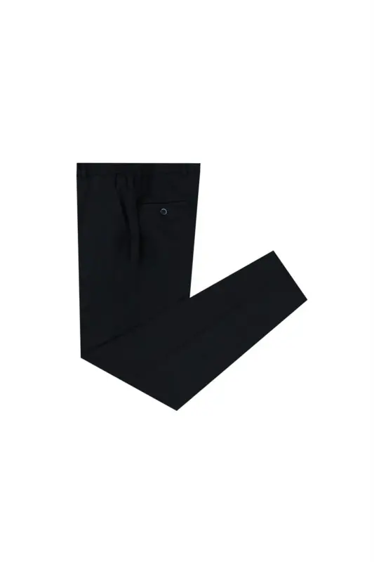 To'q ko'k Comfort Fit beli rezinali jun matoli shim - 1