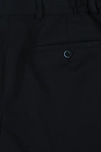 To'q ko'k Comfort Fit beli rezinali jun matoli shim - 4