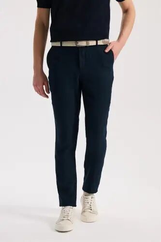 To'q ko'k rangli Comfort Fit bel qismi rezinali jogger shim 