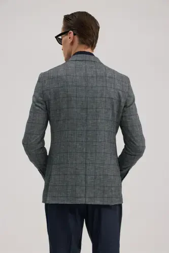 To‘q ko‘k Slim Fit ikki qatorli kostyum - 4