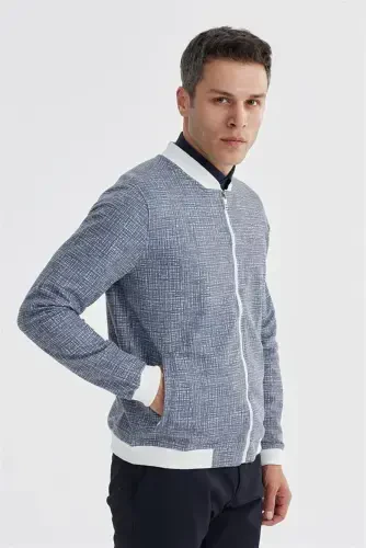 Toʻq koʻk Slim Fit Paxta Kolleg Oʻtish davri Paltosi - JAKAMEN (1)