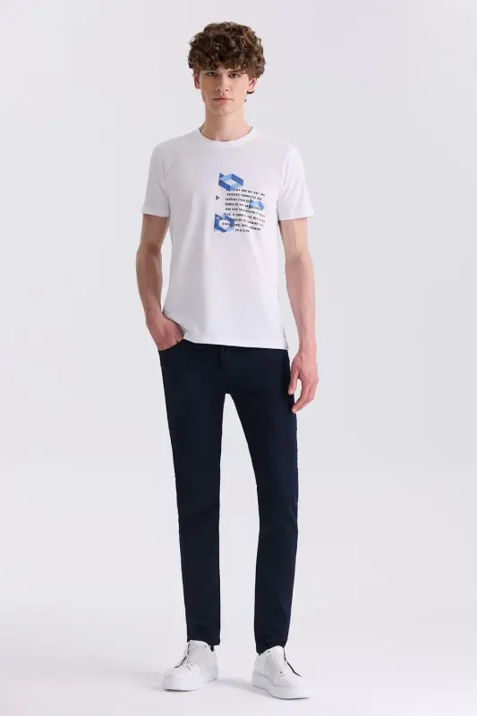 To‘q ko‘k slim fit paxtali jinsi shim - 2