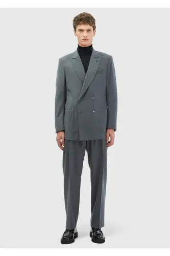 To'q kulrang chiziqli Comfort Fit 100% jun kostyum - RAMSEY (1)