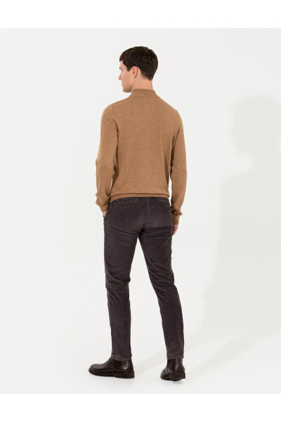 To'q kulrang ingichka o'tirgan kanvas shim - 11