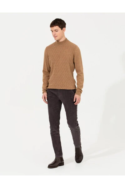 To'q kulrang ingichka o'tirgan kanvas shim - PIERRE CARDIN